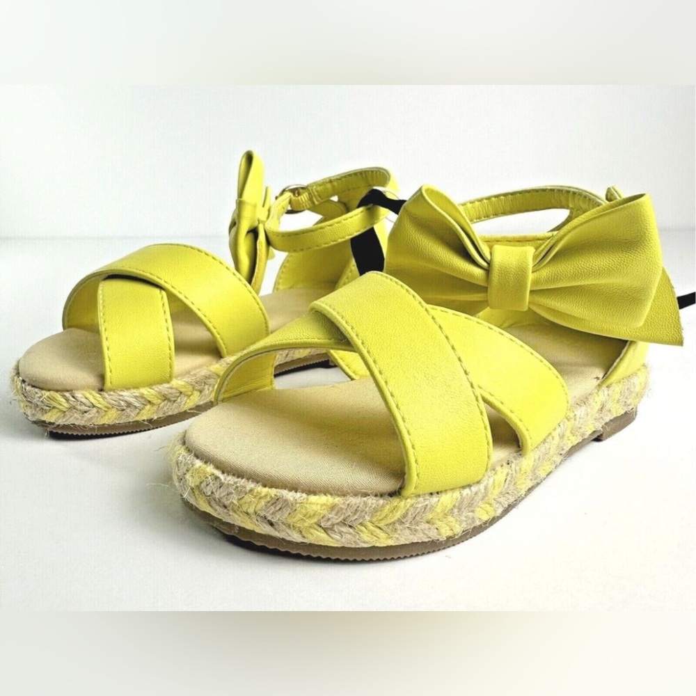 Janie and Jack Toddler Yellow Bow Espadrille Sandal Size 7